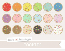 Cookie Rainbow Sprinkles Clipart, Cookie Clip Art Frosting Icing Dessert  Cooking Baking Cute Digital Graphic Design Small Commercial Use
