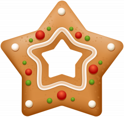 Gingerbread Star Cookie Clip Art | Gallery Yopriceville ...