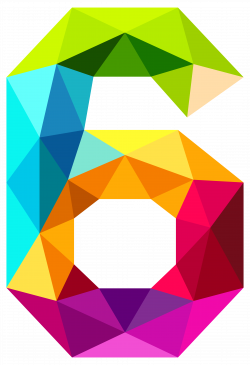 Colourful Triangles Number Six PNG Clipart Image | Gallery ...