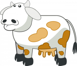 White Colored Cow With Brown Spots Clip Art at Clker.com - vector ...