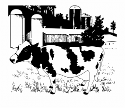 Farm Animals Clipart Cattle Farm - Dairy Farm Black And ...