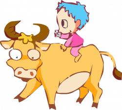 Cattle Bull Clip art - The little boy riding a bull 1199*1083 ...