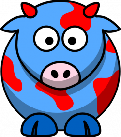 Blue/red Cow Clip Art at Clker.com - vector clip art online, royalty ...
