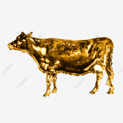 Golden Cow Gold Bull Metallic Luster Metal Surface, Metal ...