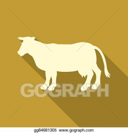 Vector Illustration - Gold silhouette of cow. EPS Clipart ...