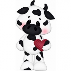 Valentine cow holding heart pnc | A-Adorable Moo Moos | Cow ...