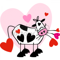 cartoon cow in love clipart. Royalty-free clipart # 145828