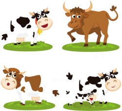Beef cattle Cartoon Clip art - Cartoon cow Vector 833*757 transprent ...
