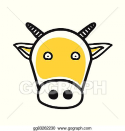 EPS Vector - Cartoon animal head icon. cow face avatar for ...