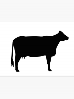 Cow silhouette as sign or clipart | Canvas Print