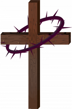 Clipart - Cross With Crown Of Thorns