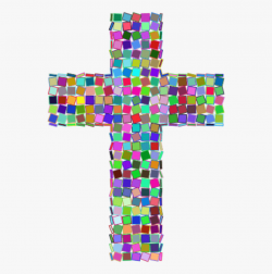 Prismatic Mosaic Cross - Colorful Cross Clip Art #1955953 ...