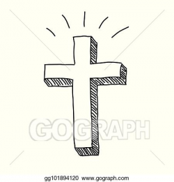 Vector Art - Christian cross doodle. EPS clipart gg101894120 ...