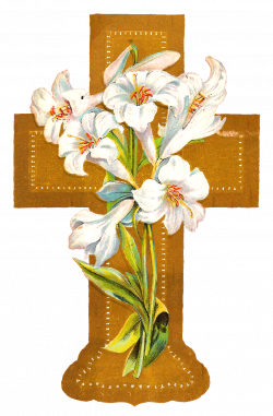 Antique Images: Digital Easter Download with Gold Cross and White ...
