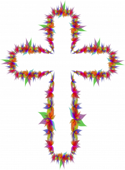 Clipart - Abstract Flowers Cross