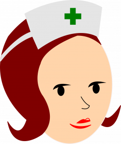 Drawing of medical nurse with green cross on head free image