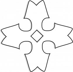Clipart - shaded heraldic cross outline