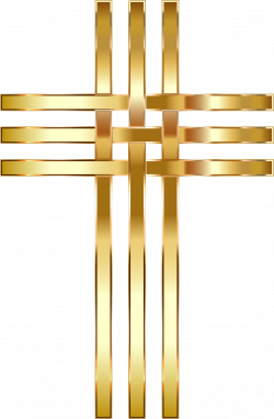 Clipart - Interlocked Stylized Golden Cross No Background