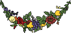 OnlineLabels Clip Art - Flower And Fruit Festoon