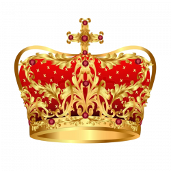 Royal Gold Crown With Red Precious Stones Png Clipart