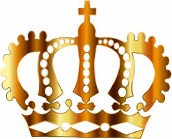 Clipart - Gold Royal Crown Silhouette No Background