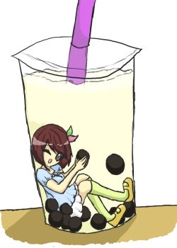 Swimming in Bubble Tea by strawinmyberry on DeviantArt
