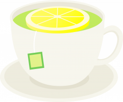 Green Tea With Lemon Slice - Free Clip Art
