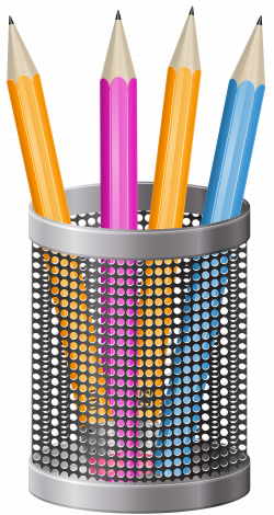 Metal Pencil Cup PNG Clip Art Image | Gallery Yopriceville - High ...