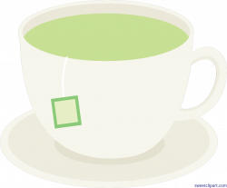 Cup Of Green Tea On Dish Clip Art - Sweet Clip Art