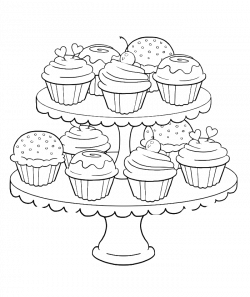 Birthday Cupcake Steady And Delicious Coloring Page - Birthday ...