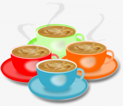 Four Cups Of Coffee, Coffee, Blue, Red PNG Transparent Image ...