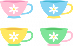 Set of four cute pastel tea cups free clip art – Gclipart.com