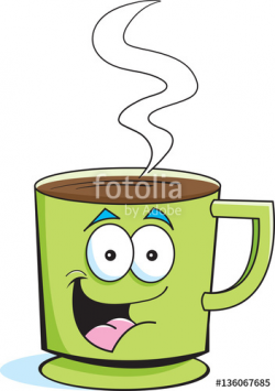 Cartoon illustration of a happy cup of coffee.