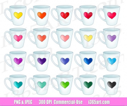 Coffee Mug Clipart, Coffee Mug Clip art, Heart Mug, Heart ...