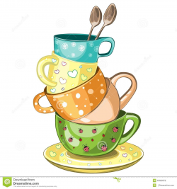 Stacked Tea Cup Clip Art Stacked Tea Cups Stock | Design ...