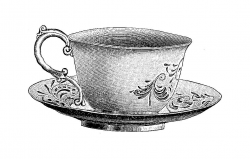 victorian tea cup & saucer clip art | ... Tea Cup Digital ...