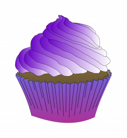Clipart - Chocolate Purple Cupcake