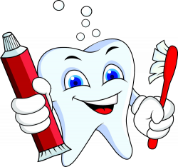 Cartoon Tooth pathology Clip art - Holding toothpaste toothbrush ...