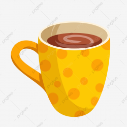 Yellow Cup Brown Coffee Delicious Coffee Cartoon ...