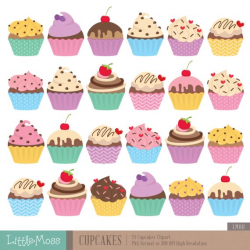Cupcakes Digital Clipart | Products | Clip art, Cupcake ...