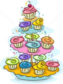 Cupcake Stand vector illustration © lenm (#1704794) | Stockfresh