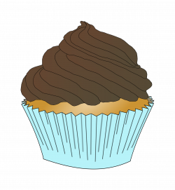 Clipart - Chocolate Frosting Cupcake