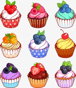 Vector Fruit Cupcake, Cupcake Clipart, Fruit Cupcakes, Cup ...