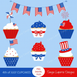 Patriotic Cupcakes - Red white and blue - Stars and stripes ...