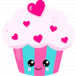 Teal & Pink Heart Cupcake KAWAII – Decoden.Dealer