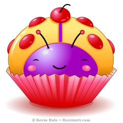 Kawaii Ladybug Cupcake Illustrations | Cupcake- Clip Art ...