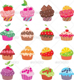 Cupcakes | dessert stickers | Cupcake clipart, Cupcake ...