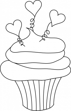 Cupcake Outline Clipart Black And White | Clipart Panda - Free ...