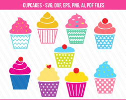 Cupcake SVG, Muffin svg, Cupcake clipart, Cupcakes svg, Cupcakes cut files  , Bakery svg, Dessert svg,dxf,cricut,silhouette- digital download