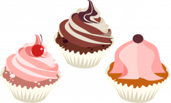 Clipart - Three Delicious Cupcakes